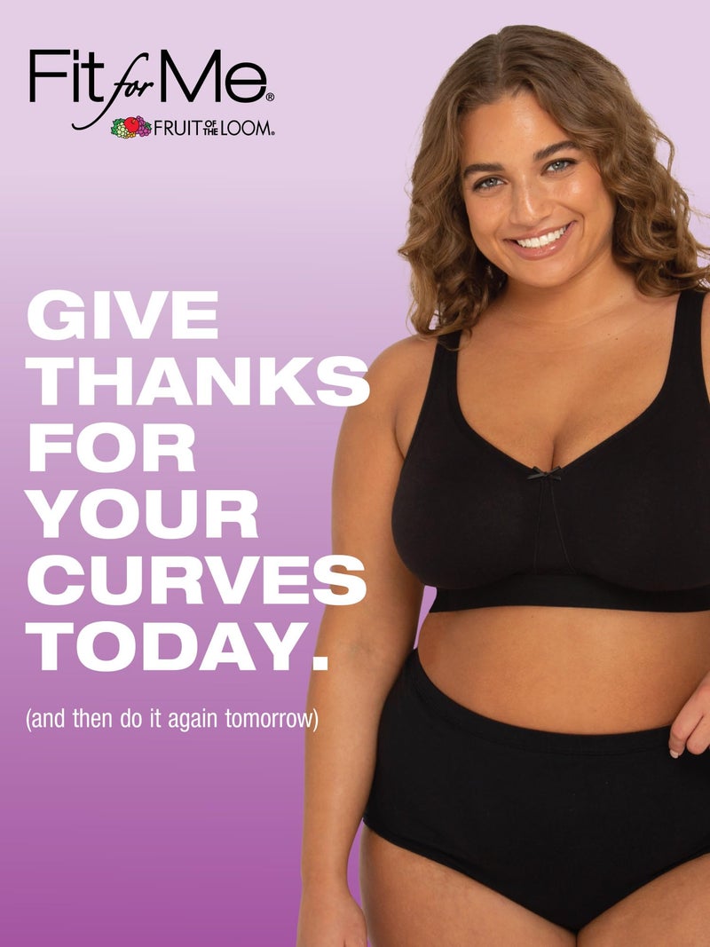Fruit of the Loom Women's Plus Size Wireless Cotton Bra - Image 4